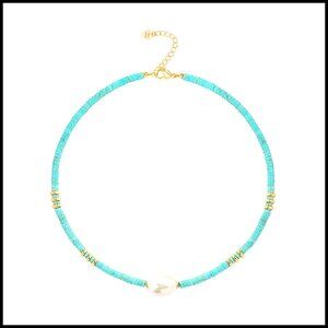 Bohemian Beaded Choker Necklace 18K Gold Plated Vintage Handmade Jewelry